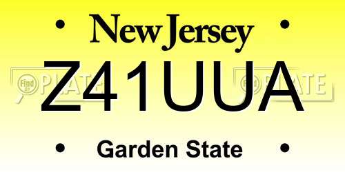 Z41UUA New Jersey License Plate