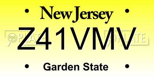 Z41VMV New Jersey License Plate