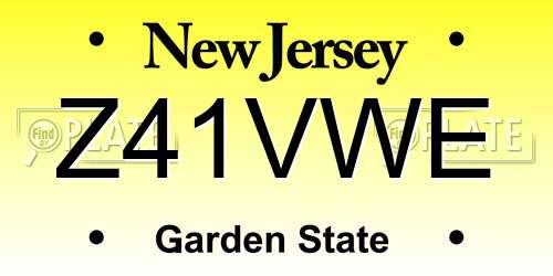 Z41VWE New Jersey License Plate