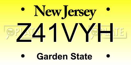 Z41VYH New Jersey License Plate