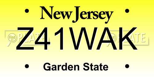 Z41WAK New Jersey License Plate
