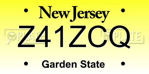 Z41ZCQ New Jersey License Plate
