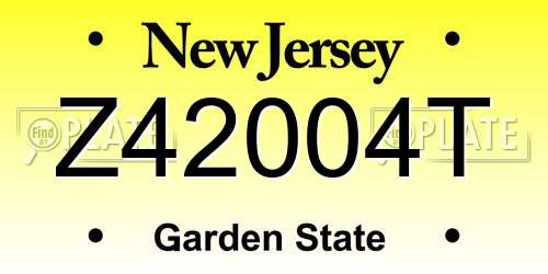 Z42004T New Jersey License Plate