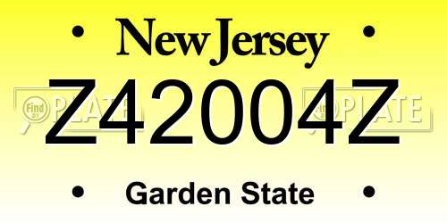 Z42004Z New Jersey License Plate