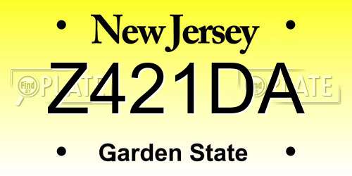 Z421DA New Jersey License Plate
