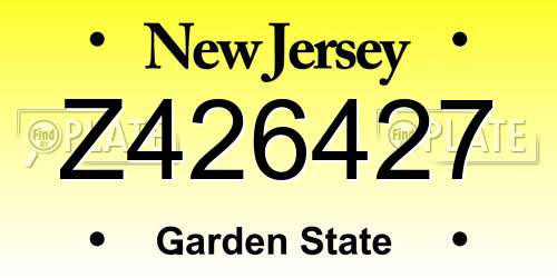 Z426427 New Jersey License Plate