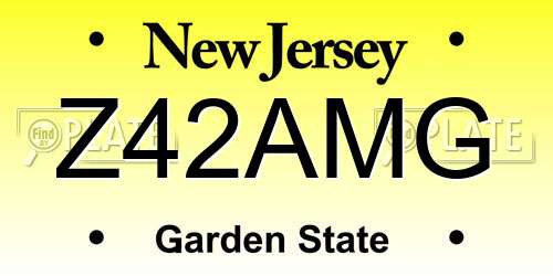 Z42AMG New Jersey License Plate