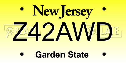 Z42AWD New Jersey License Plate