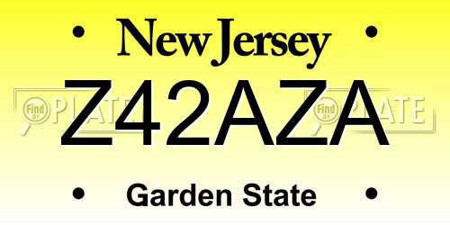 Z42AZA New Jersey License Plate