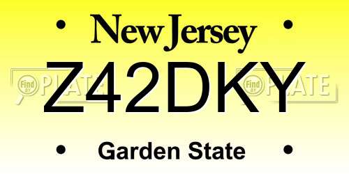 Z42DKY New Jersey License Plate