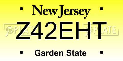 Z42EHT New Jersey License Plate