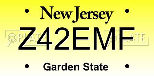 Z42EMF New Jersey License Plate