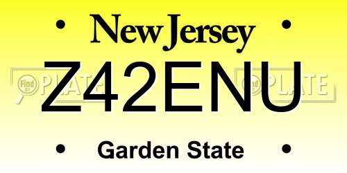 Z42ENU New Jersey License Plate