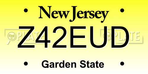 Z42EUD New Jersey License Plate