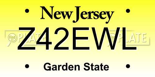 Z42EWL New Jersey License Plate