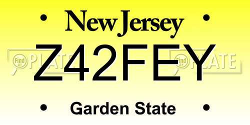 Z42FEY New Jersey License Plate