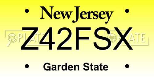 Z42FSX New Jersey License Plate