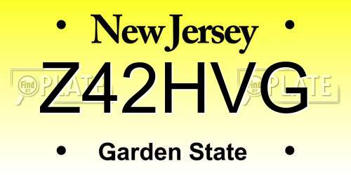 Z42HVG New Jersey License Plate