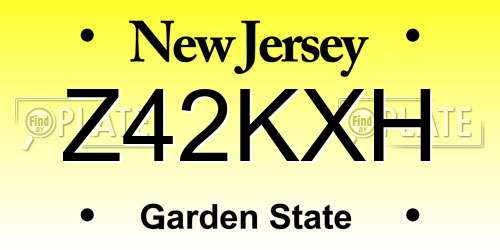 Z42KXH New Jersey License Plate