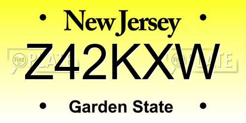 Z42KXW New Jersey License Plate
