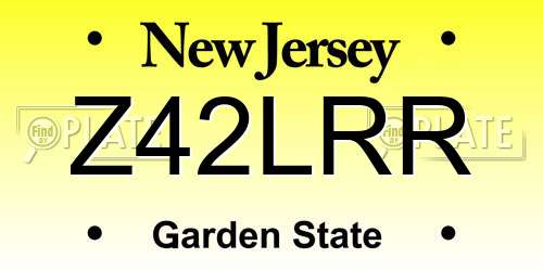 Z42LRR New Jersey License Plate