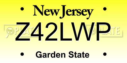 Z42LWP New Jersey License Plate