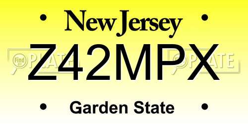 Z42MPX New Jersey License Plate