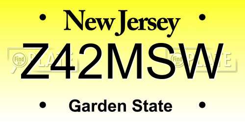 Z42MSW New Jersey License Plate