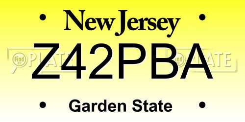 Z42PBA New Jersey License Plate