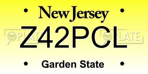 Z42PCL New Jersey License Plate