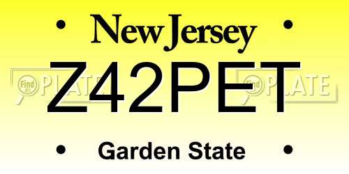 Z42PET New Jersey License Plate
