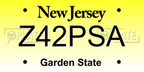 Z42PSA New Jersey License Plate