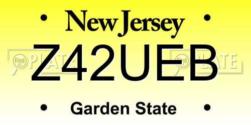 Z42UEB New Jersey License Plate