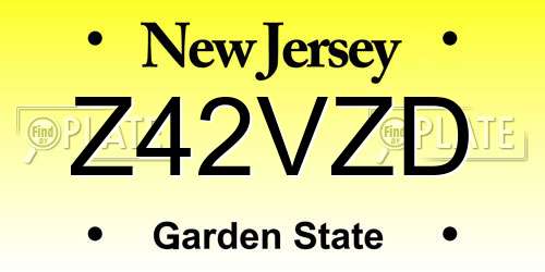 Z42VZD New Jersey License Plate