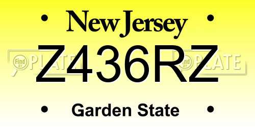 Z436RZ New Jersey License Plate