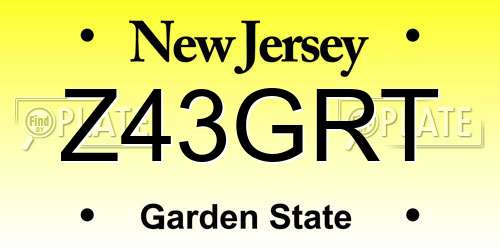 Z43GRT New Jersey License Plate