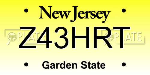 Z43HRT New Jersey License Plate