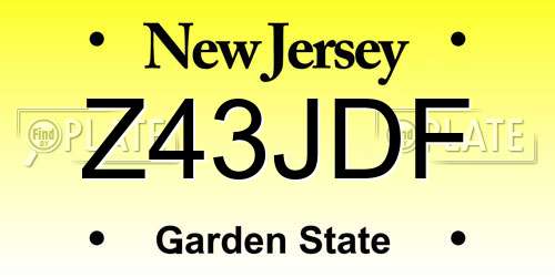 Z43JDF New Jersey License Plate