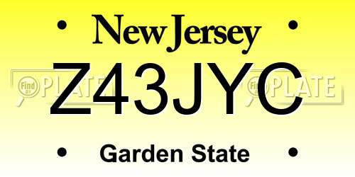 Z43JYC New Jersey License Plate