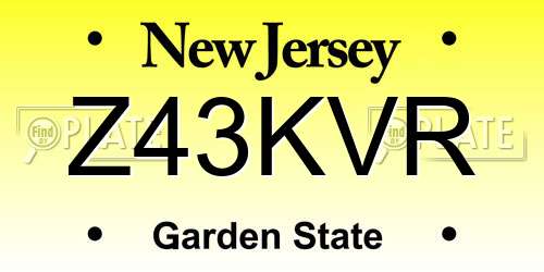Z43KVR New Jersey License Plate