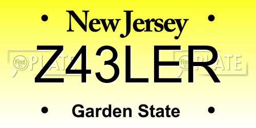 Z43LER New Jersey License Plate