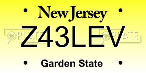 Z43LEV New Jersey License Plate