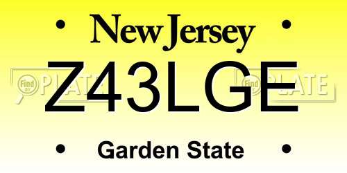 Z43LGE New Jersey License Plate