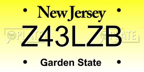 Z43LZB New Jersey License Plate