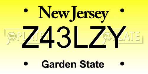 Z43LZY New Jersey License Plate