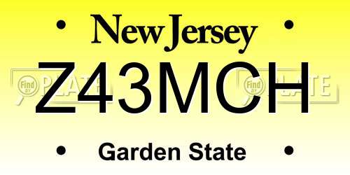 Z43MCH New Jersey License Plate