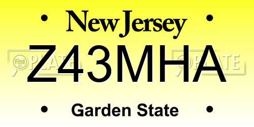 Z43MHA New Jersey License Plate