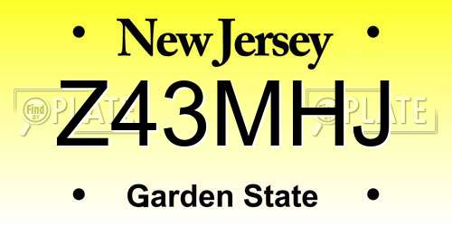 Z43MHJ New Jersey License Plate