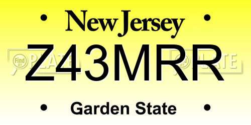 Z43MRR New Jersey License Plate