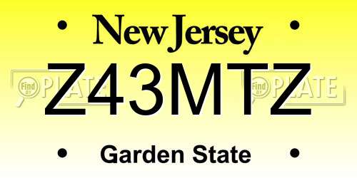Z43MTZ New Jersey License Plate